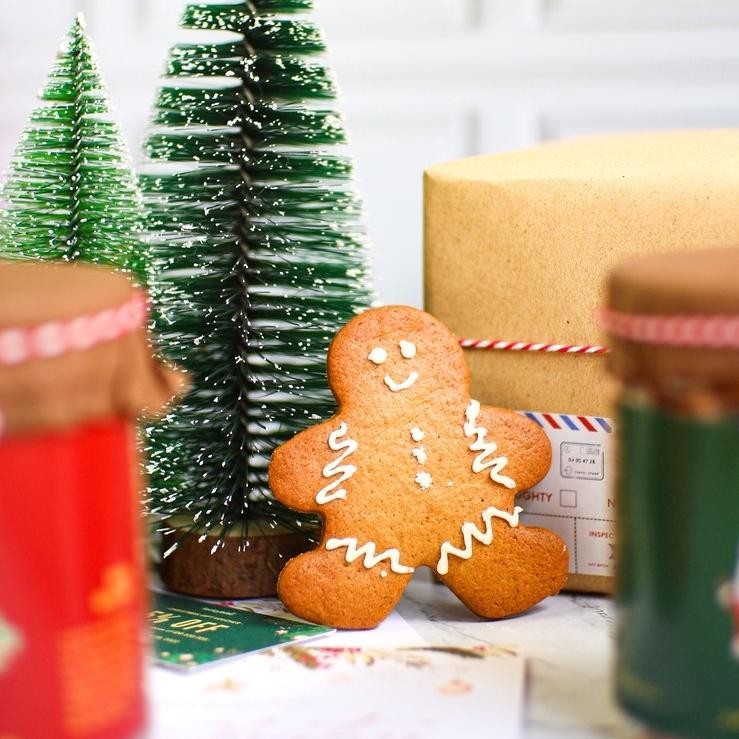 

TERLARIS Hampers Natal / Christmas Hampers - Special Set - Oatmeal Cookies 2 Jar + Gingerbread Cookies + FREE KARTU + TALI + VOUCHER + BUBBLE WRAP | LUCKYBITE QV21