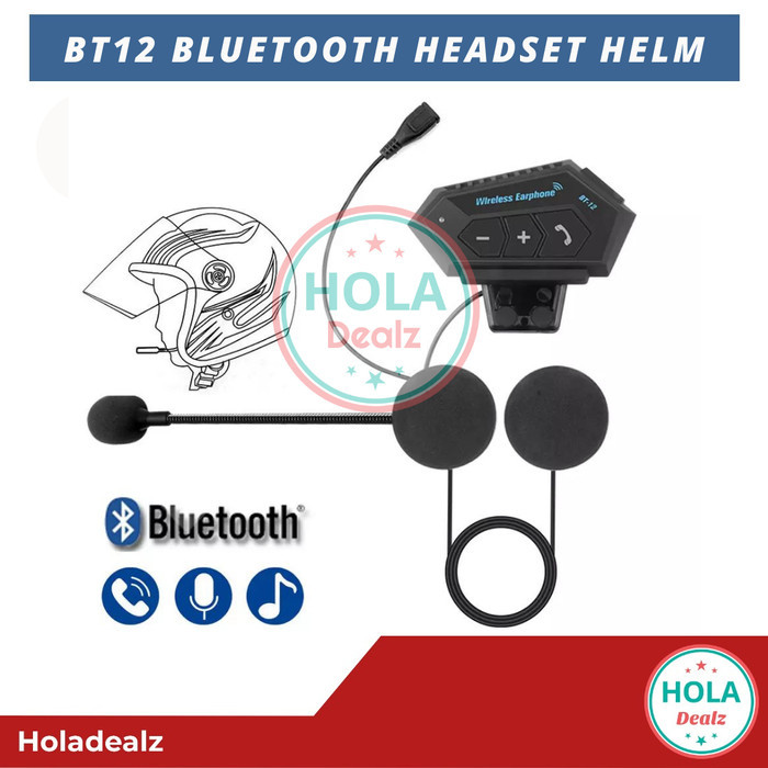 Bt12 Headset Bluetooth Helm Bt12 Wireless Alternatif Intercom Original