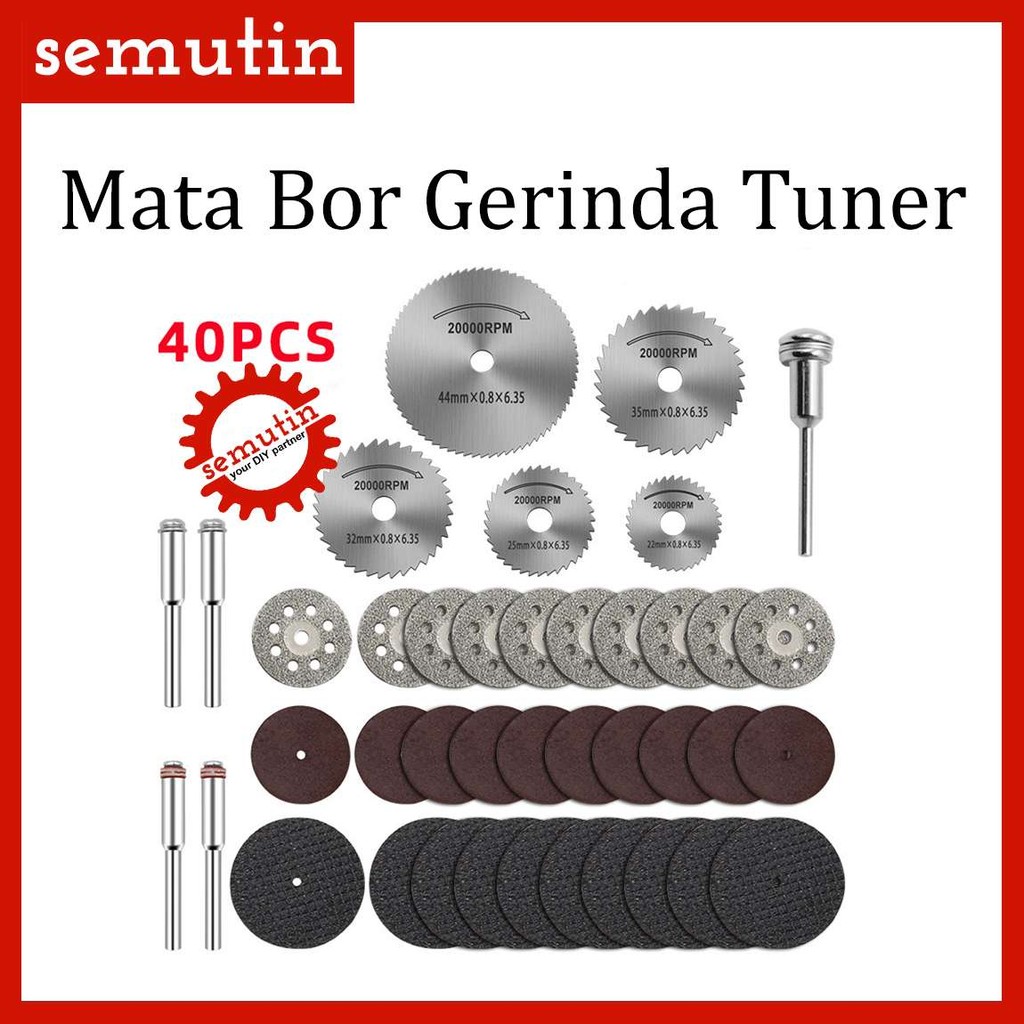 Mata Bor Gerinda Tuner Sets 40in1 AH72 SM / Diamond Cuner Porting Mini Kayu Hss Saw Blade / Potong S