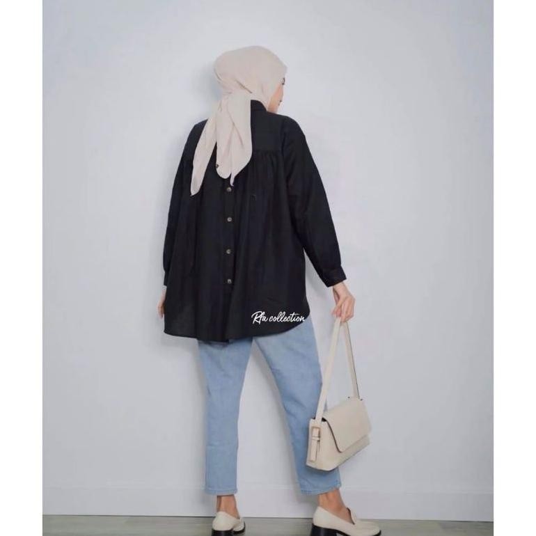 PROMO Baju Atasan Wanita Terbaru - Atasan Wanita Kekinian Kancing Belakang -Blouse Hana Rika -28