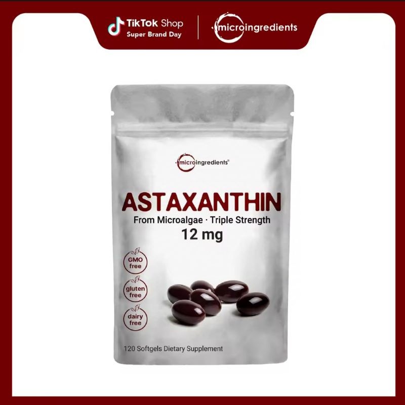 MICROINGREDIENTS ASTAXANTHIN 12MG FROM MICROALGAE TRIPLE STRENGTH 120 CAPSULE MICRO INGREDIENTS VITA