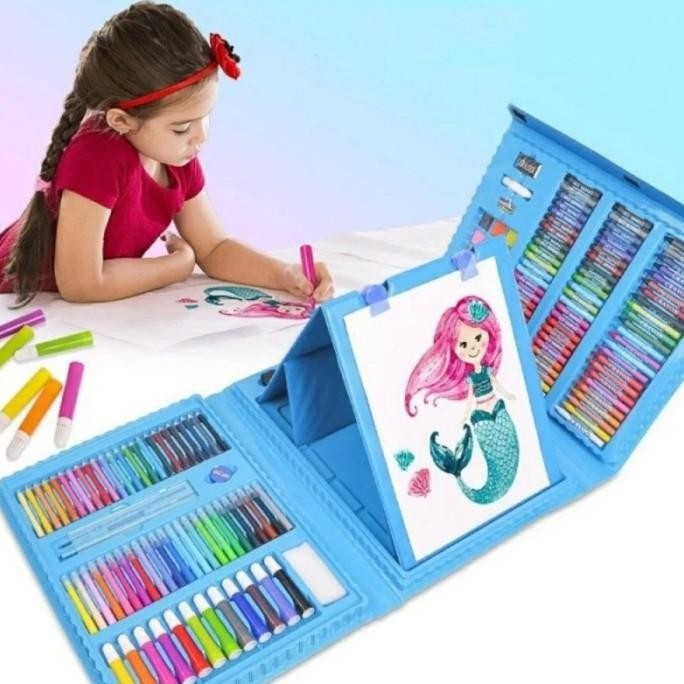

172 Pcs Crayon Set For Kids Paket Alat Lukis Anak Cat Air Pensil Warna
