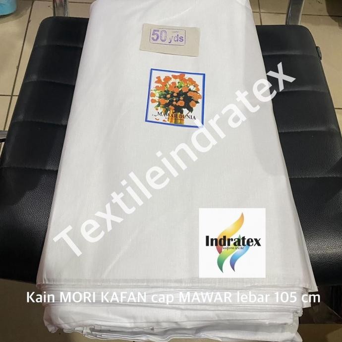 Kain Mori Kafan Primisima Putih Katun Batik Saringan Mawar Diana Rose
