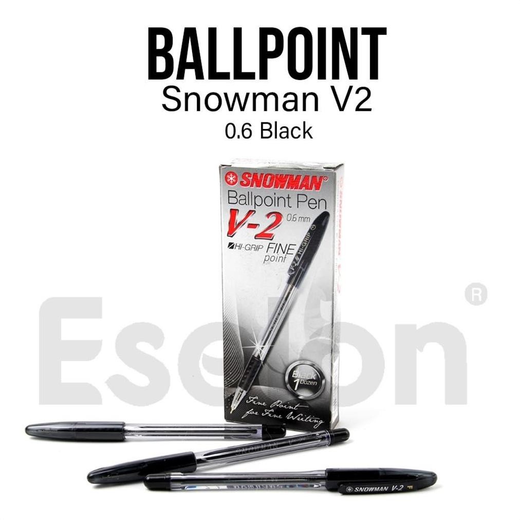 

1buah/1pc Pulpen Snowman V2 Hitam 0.6mm