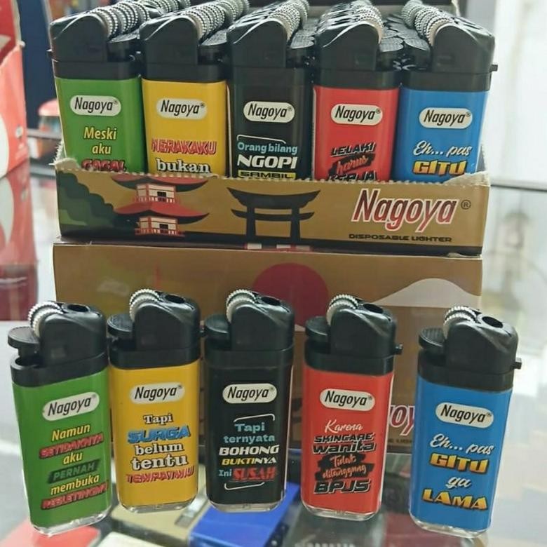 Korek api roda NAGOYA  MINI KATA LUCU KEREN  / korek api / pemantik