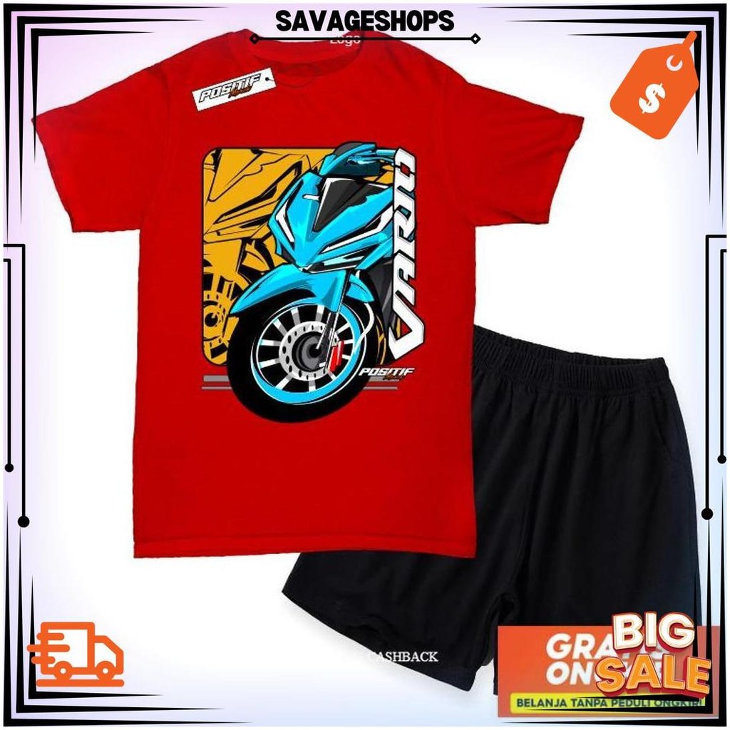 Baju Kaos Anak Setelan Motor Vario Racing | Positif Merch Bg Sale