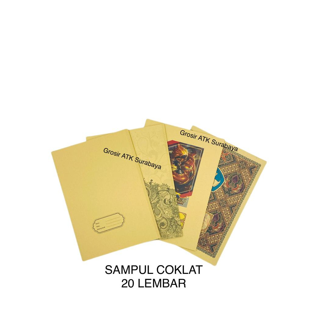 

( DAPAT 1 PAK 20 LEMBAR ) Sampul Cover Buku Coklat Samson Kraf Kwarto Polos Batik Fancy Princess