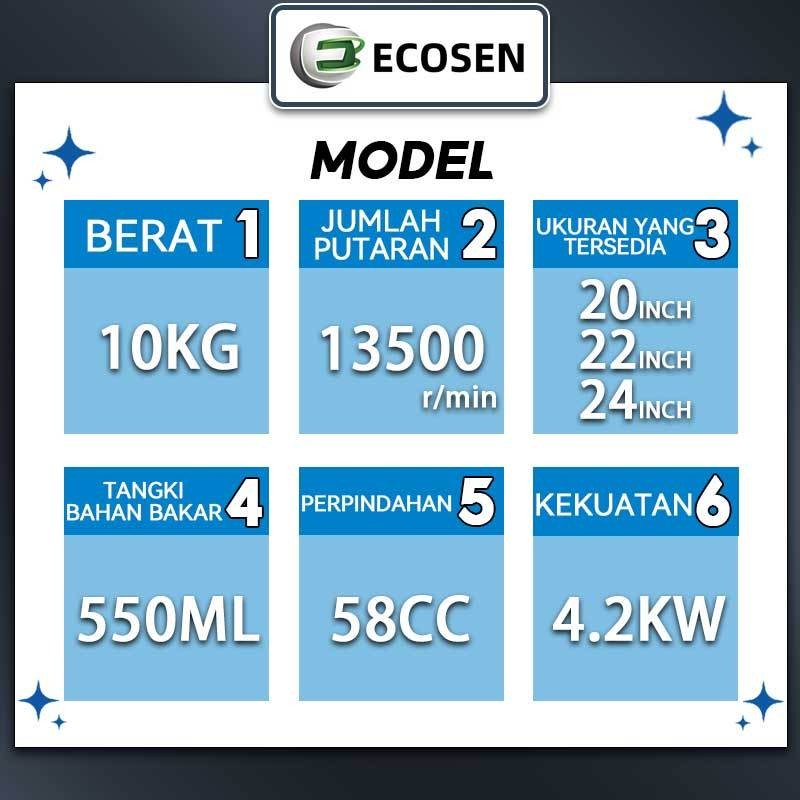 READY ECOSEN Hitam 20/22/24Inch Chain Saw Teknologi Jerman Professional Tebang Senso Alat Pemotong