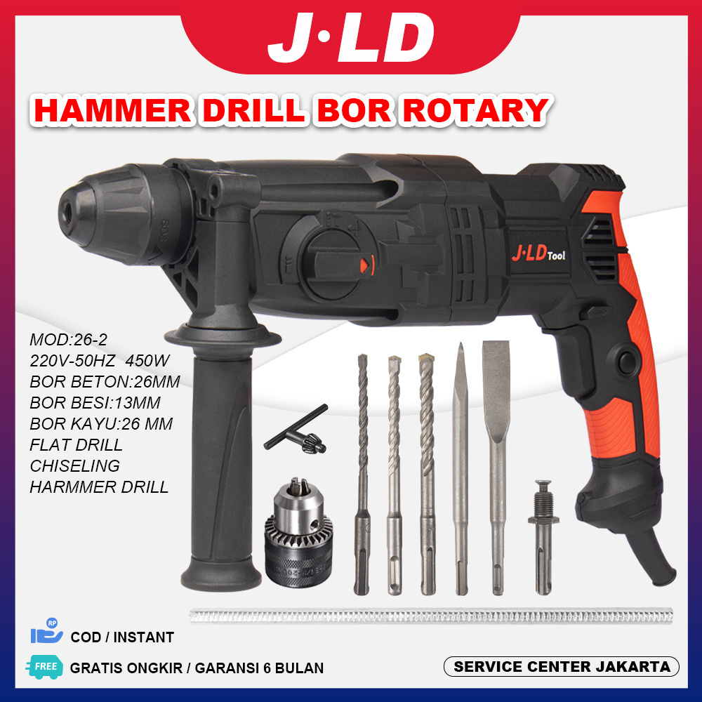 READY JLD Mesin Jack Hammer Drill Rotary Hammer Drill Mesin Bor Beton Listrik Electric Hammer Bor