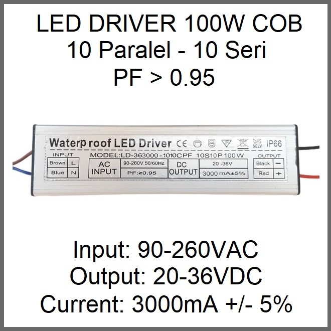 LED DRIVER 100W 3000MA DC20-36V PF 0.95 WP