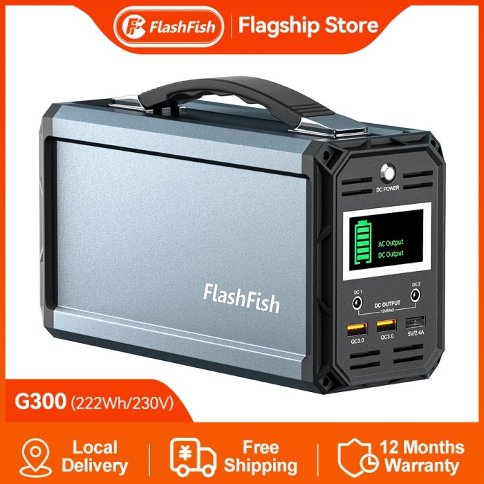 FLASHFISH G300 PORTABLE POWER STATION PEMBANGKIT LISTRIK SELULER