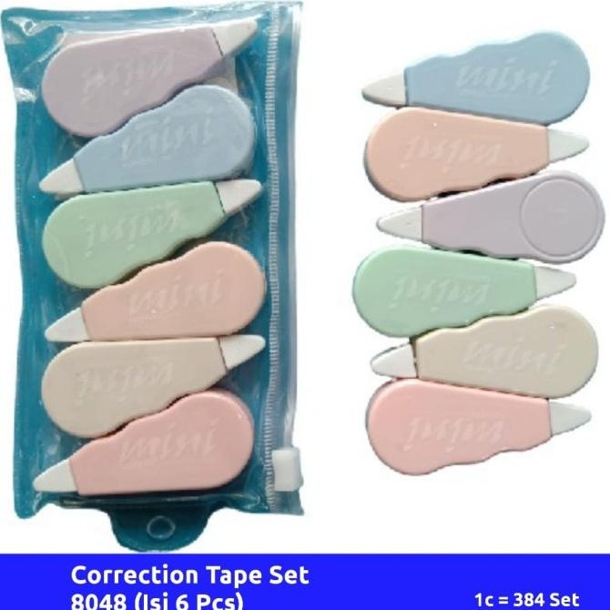 

Correction Tape 8048 Pastel (Isi 6 Pcs)