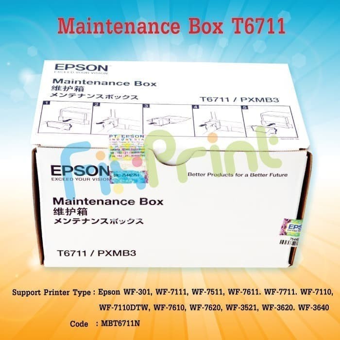 Promo Epson Maintenance Box T6711 E-6711 Pxmb3 Chip Reset Ink Printer L1455