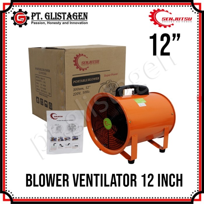 Senjutsu Portable Blower Ventilator 12" Kipas Eksos Tambang Exhaust Fan 12 inch