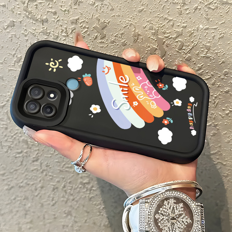 Casing Hp OPPO A15 A15s A35 Case Casing HP pelindung  Cesing Softcase Silikon Kasing pola pelangi Ka