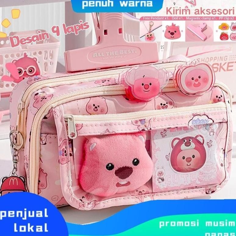 

Kekinian Local Delivery Loopy Tempat Pensil Kartun 9Lapisan Tas Alat Tulis Berkapasitas Besar Dengan Boneka Bros Dan Tempat Kertas Ujian Liontin BisaCod