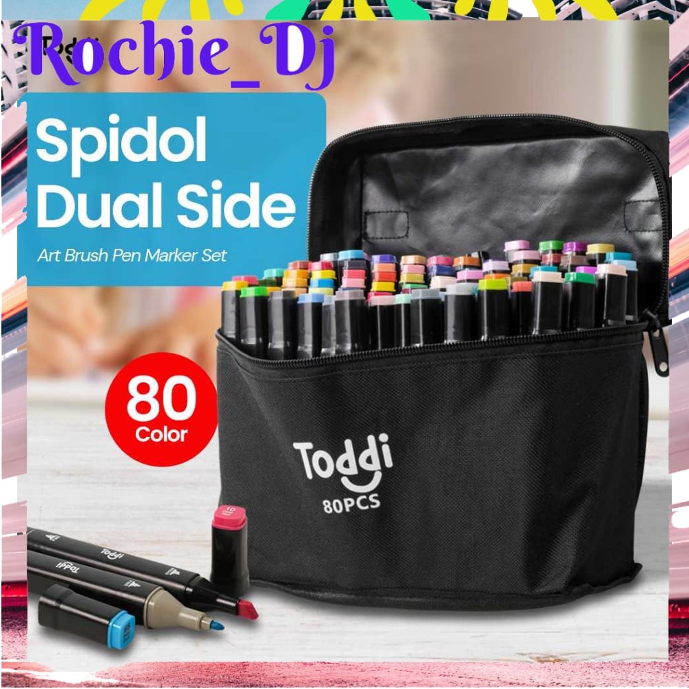 

SPIDOL DUAL SIDE FINE ART BRUSH PEN ART MARKER SET 80 COLOR - HL270