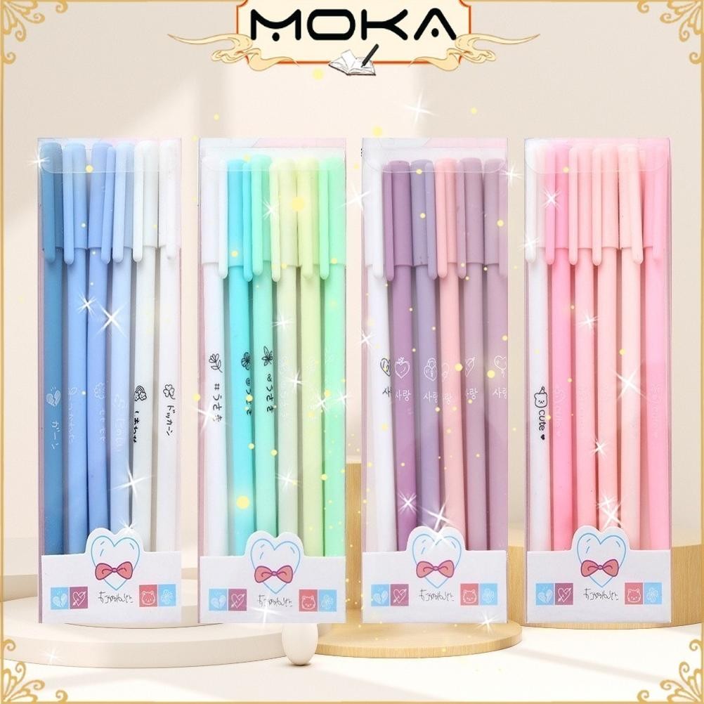 

MOKA 1SET ISI 6PCS PULPEN GEL MORANDI COLOR / PULPEN GEL WARNA PASTEL LUCU / PEN GEL AESTHETIC