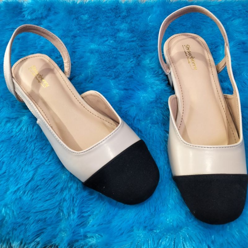 Sepatu Wanita Tali Belakang STRAWBERRY Sepatu Wanita Hak 3cm