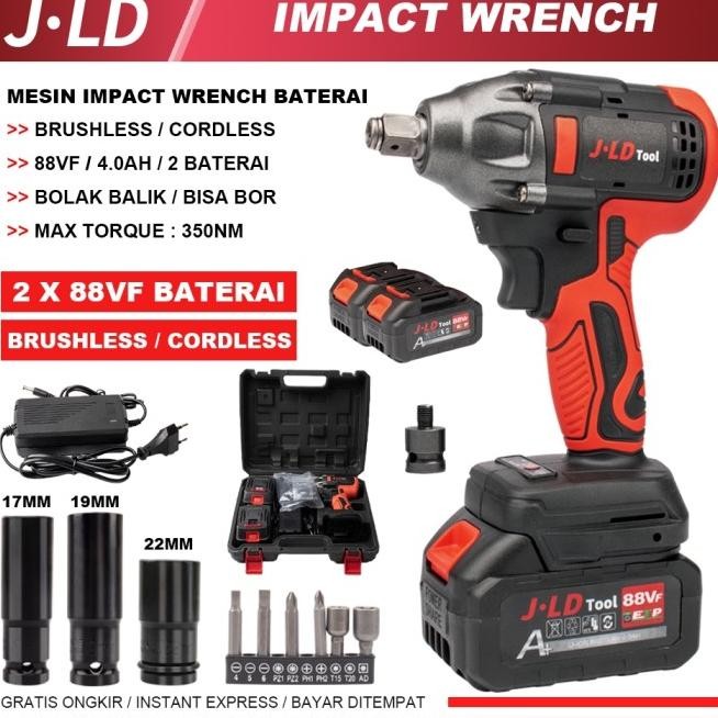 D Mesin Bor Impact Baterai Torsi Besar 88Vf Impact Wrench Brushless