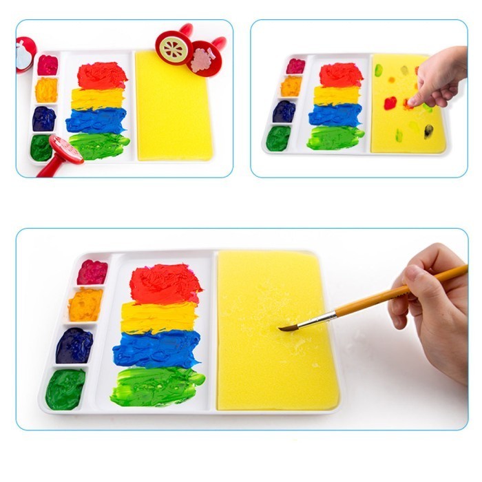 

Seka - Joan Miro Kids Paint Palette Foldable Non-Slip Palet Lukis Cat Anak