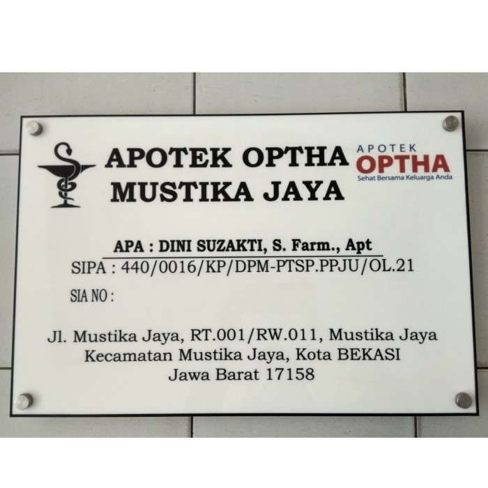 

Akrilik papan nama Dokter/Apotek custom Cetak UV di akrilik langsung