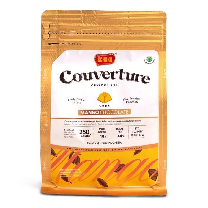 

SCHOKO Mango Chocolate Couverture Cube - 250 Gr / Coklat Kovertur Dadu Kualitas Terbaik