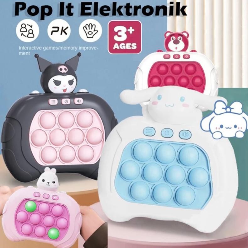 Termurah Lv 999+ Pop It Game Quick Push Bubble Elektrik Mainan Anak Edukasi BisaCod