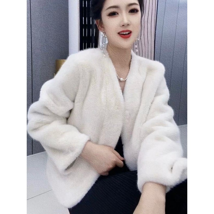 Fur Short Coat Mink Fur Furry Coat Cardigan