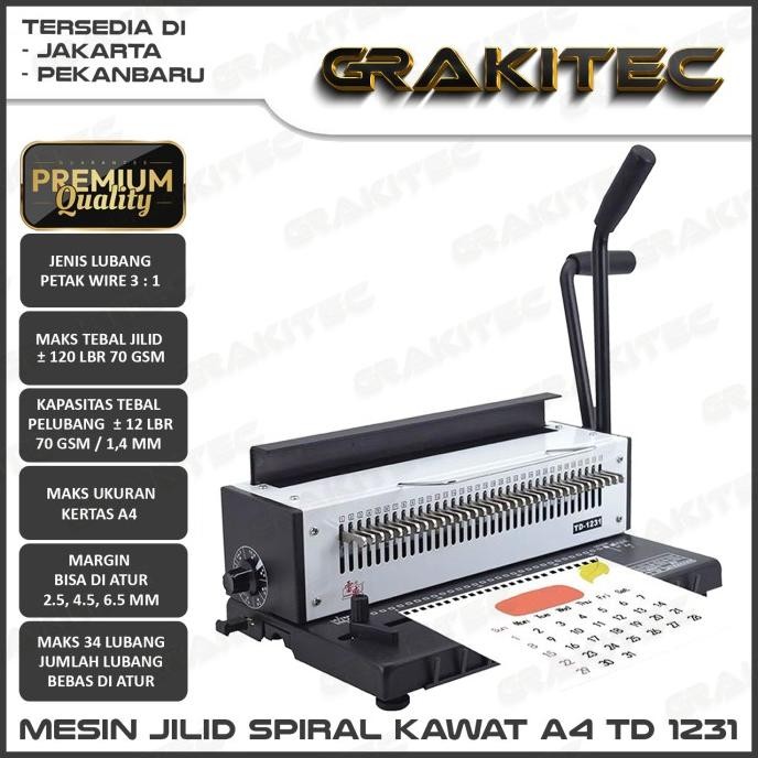 

Mesin Jilid Spiral Kawat GRAKITEC TD-1231 T9520R