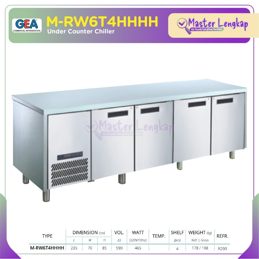 GEA UNDERCOUNTER CHILLER STAINLESS STEEL M-RW6T4HHHH / MRW6T4HHHH / M RW6T4HHHH