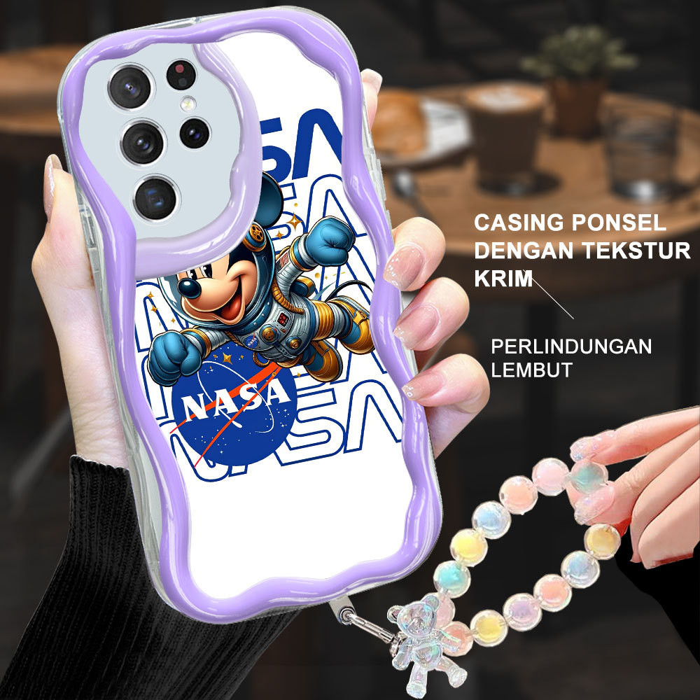 Duang Samsung S20 S21 FE S30 S22 S23 Ultra Plus 5G  Casing Handphone  NASA Mickey dan Minnie  Soft c