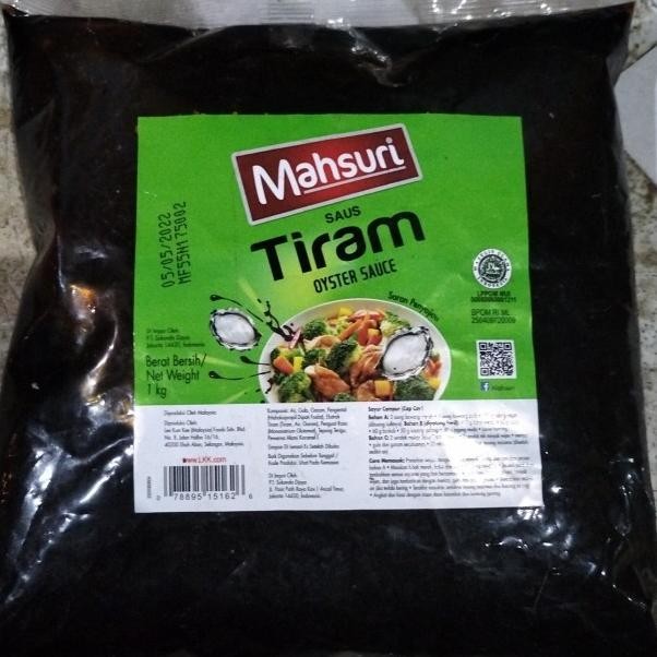 

Saos Tiram Mahsuri 1 Kgan, Kemasan Bantal / Oyster Sauce 1000Ml