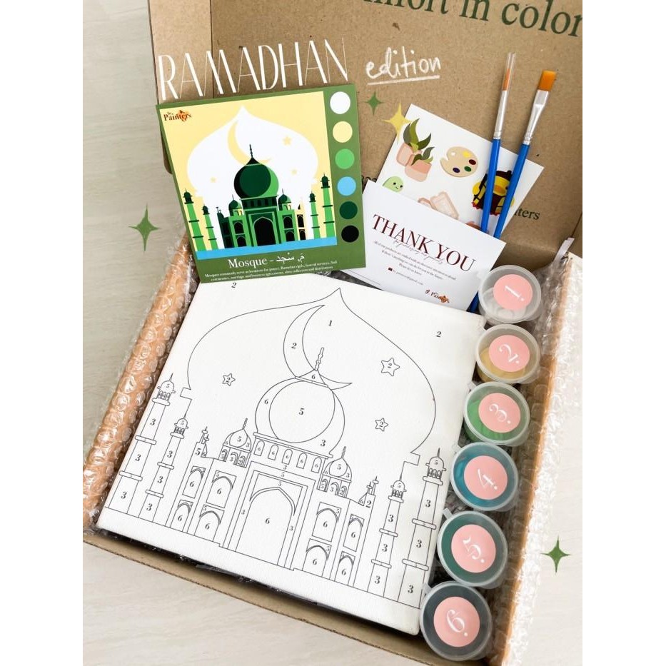 

TERBARU Paint By Numbers [Mosque] | ByPainters | Painting Kit | 20x20cm Kanvas