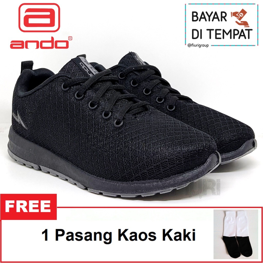 Sepatu Pantofel Wanita FIURI - ANDO ORIGINAL - BSC SIP 33-43 FULL HITAM - SEPATU SNEAKERS SPORT