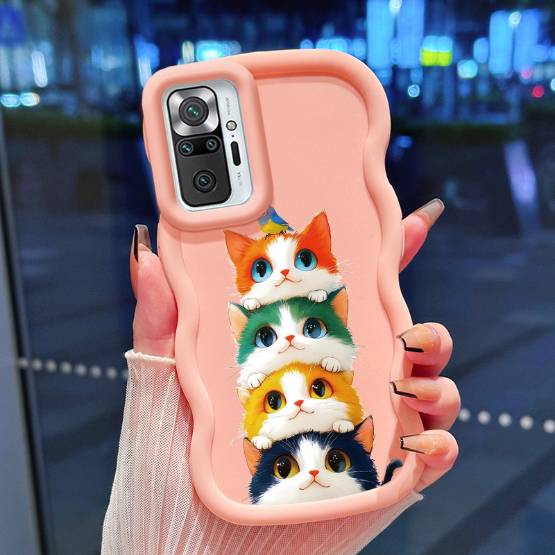 Casing Hp Untuk Xiaomi Redmi Note 10 Pro Case Casing kucing imut Kasing HP Macaron Softcase Silikon 