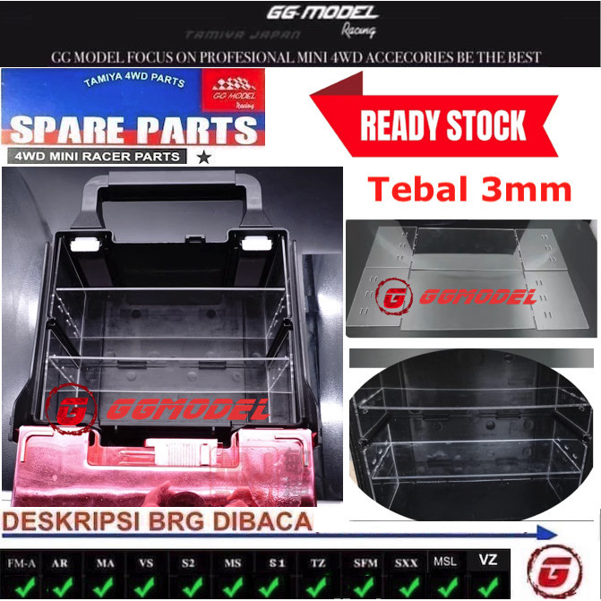 Produk Ready REP TAMIYA SEKAT PORTABLE PIT BOX (AKRILIK / ACRYLIC - 3MM)
