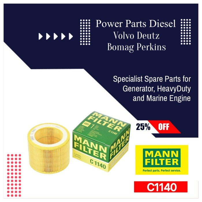 C1140 AIR FILTER COMPRESSOR - MANN FILTER ASLI P784578 PA4758 AF26403