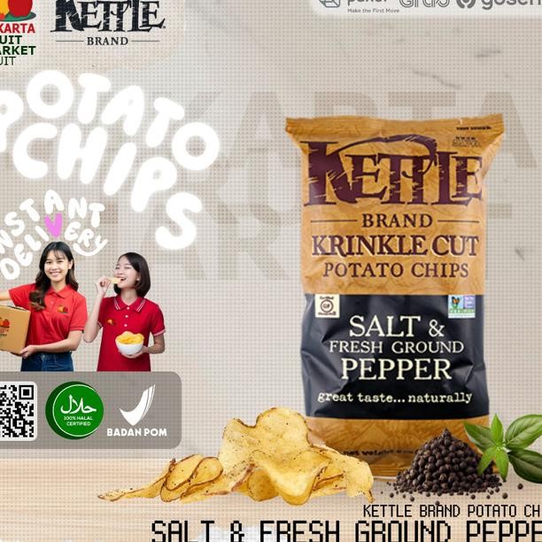 

Kettle Brand Potato Chips All Cheddar Sea Vinegar Hoeny Dijon Pepper Kripik Kentang