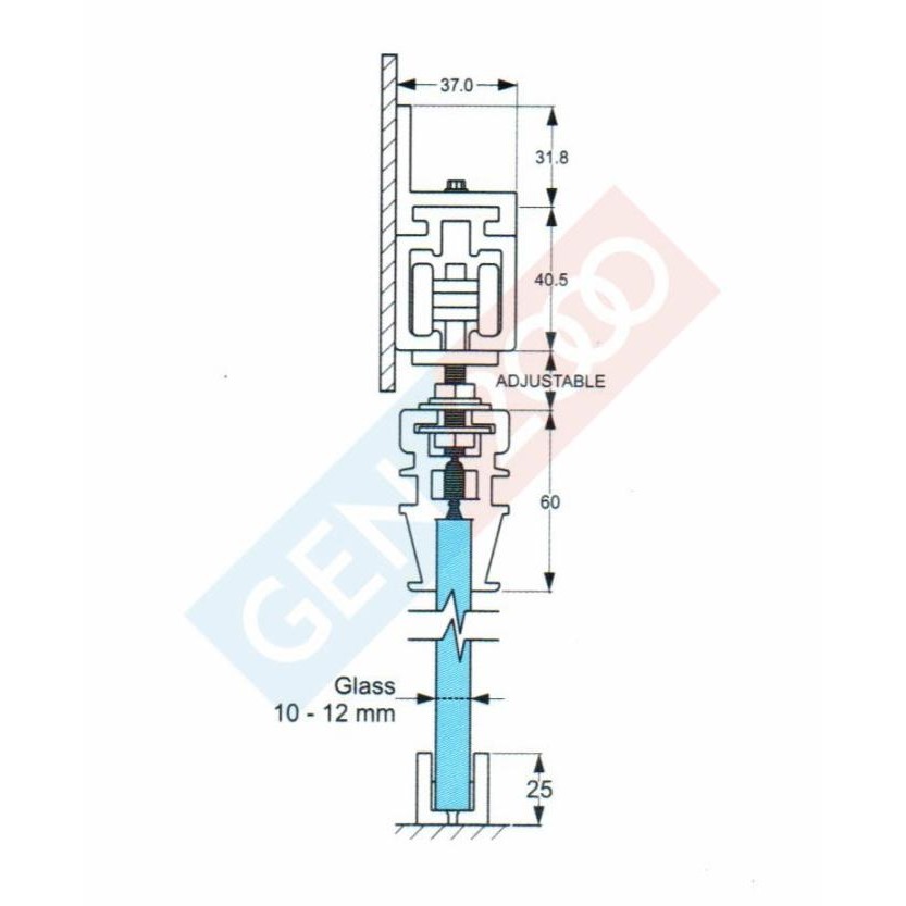 Glass Sliding Set Dekkson Sgd L6 8922-57 Rel Pintu Sliding Kaca Set