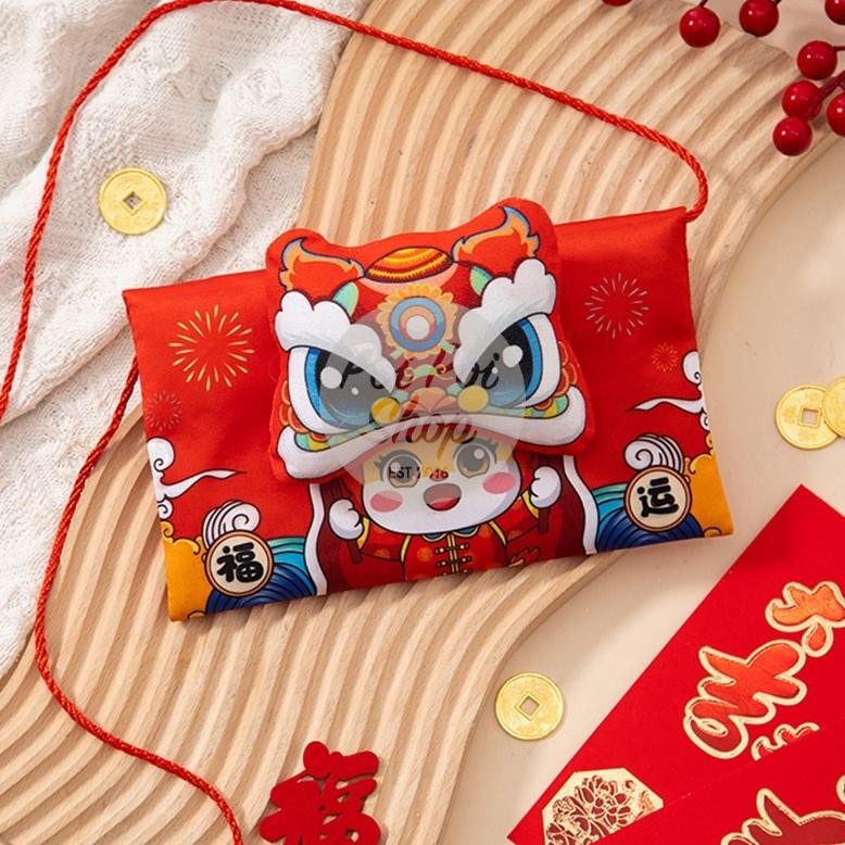 

GHT Tas Kain Naga Bunyi 2024 Dompet Angpao Dragon Tas Sempelang Red Pocket Hampers Imlek Sovenir Murah TERLARIS