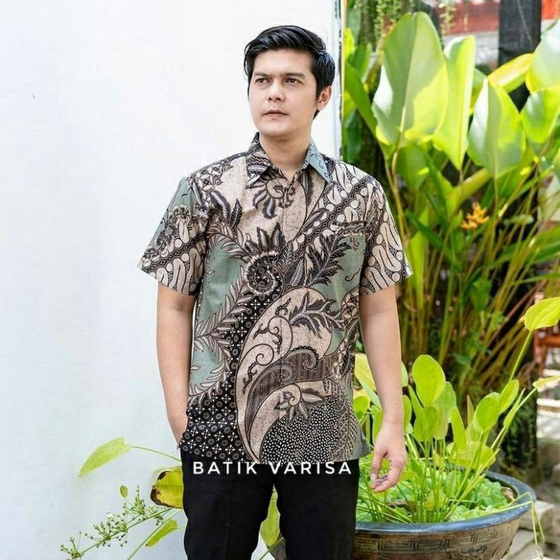 Batik PNS TERBARU Baju Batik Pria Hijau Sage / Batik Sage Green Couple Sweet Batik Ayah Anak Katun