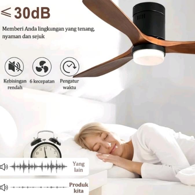 Terbaru Lampu Gantung Kipas Angin Modern Kayu Minimalis Hias Ruang Tamu