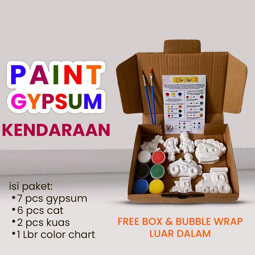 

Original Paket Lukis Gypsum Set Melukis Anak Lengkap Diy Mainan Mewarnai Patung Gypsum Dengan Box Cat Air Acrylic Watercolor Paint Kuas Lukis Grosir