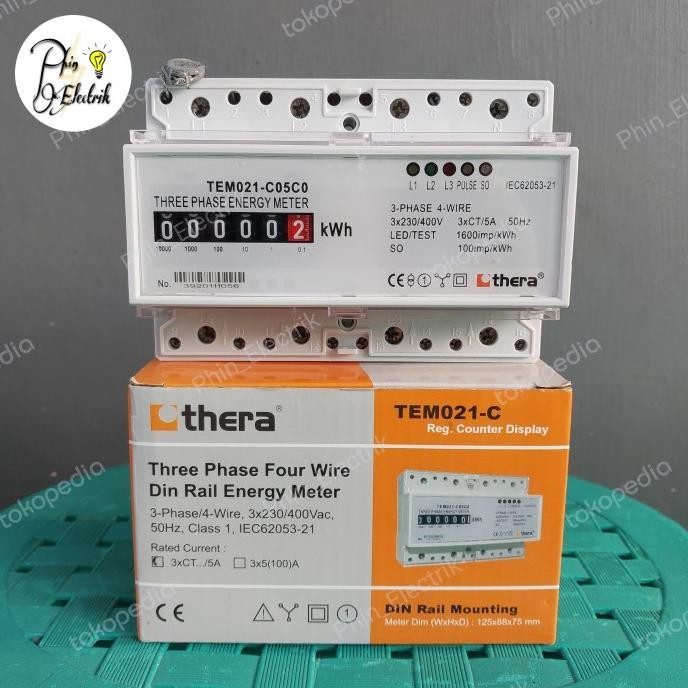 Ready Kwh Meter 3Phase Thera Tem021-C Analog Ct