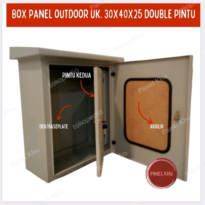 Custom Box Panel Outdoor Double Pintu 30x40x25 Plat 1.2mm