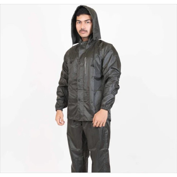 Jas Hujan Respiro Defender Rainsut Black Raincoat Set Baju Celana Baru