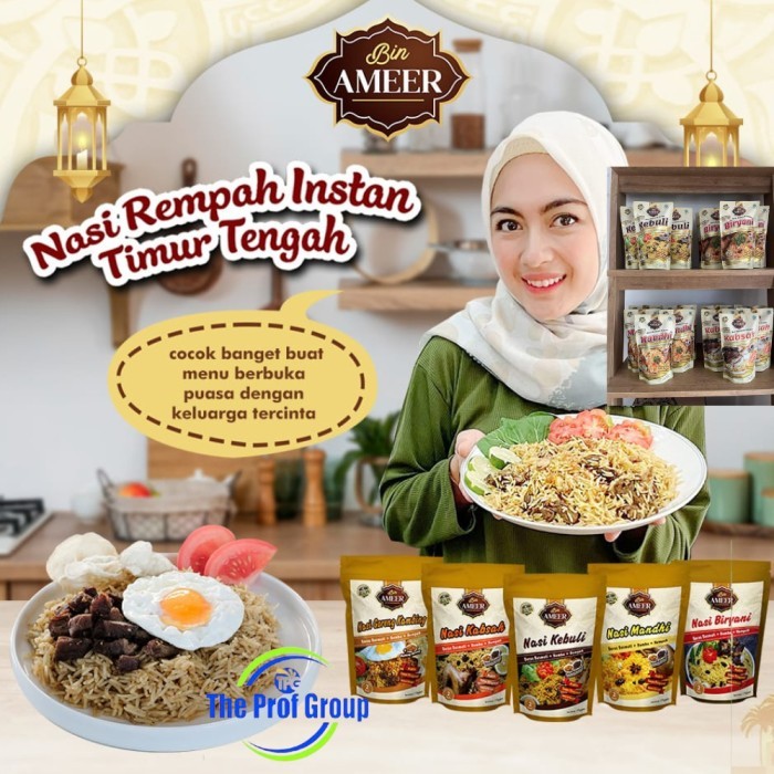

Lhiu Nasi Arab Instan Briyani Kebuli Mandhi Kabsah Bumbu Rempah Bin Ameer
