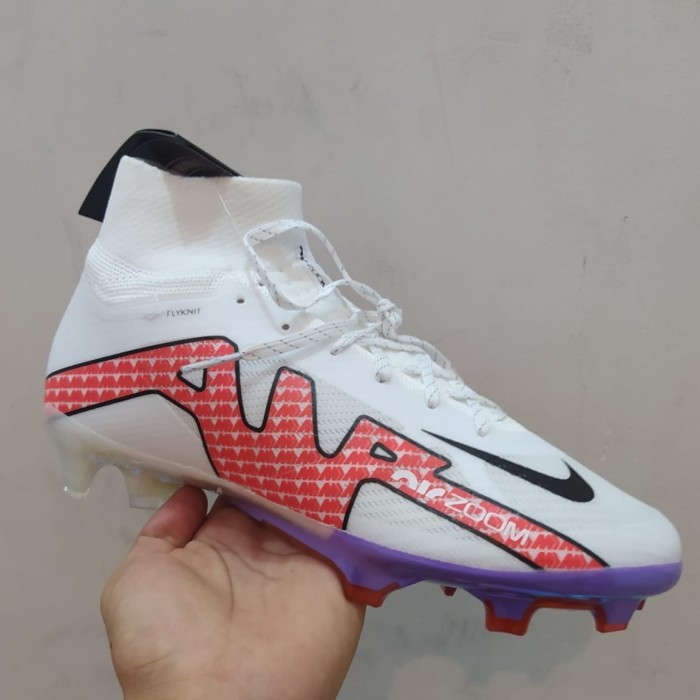 Sepatu Bola Nike Mercurial Air Zoom Superfly9 White Red Fg