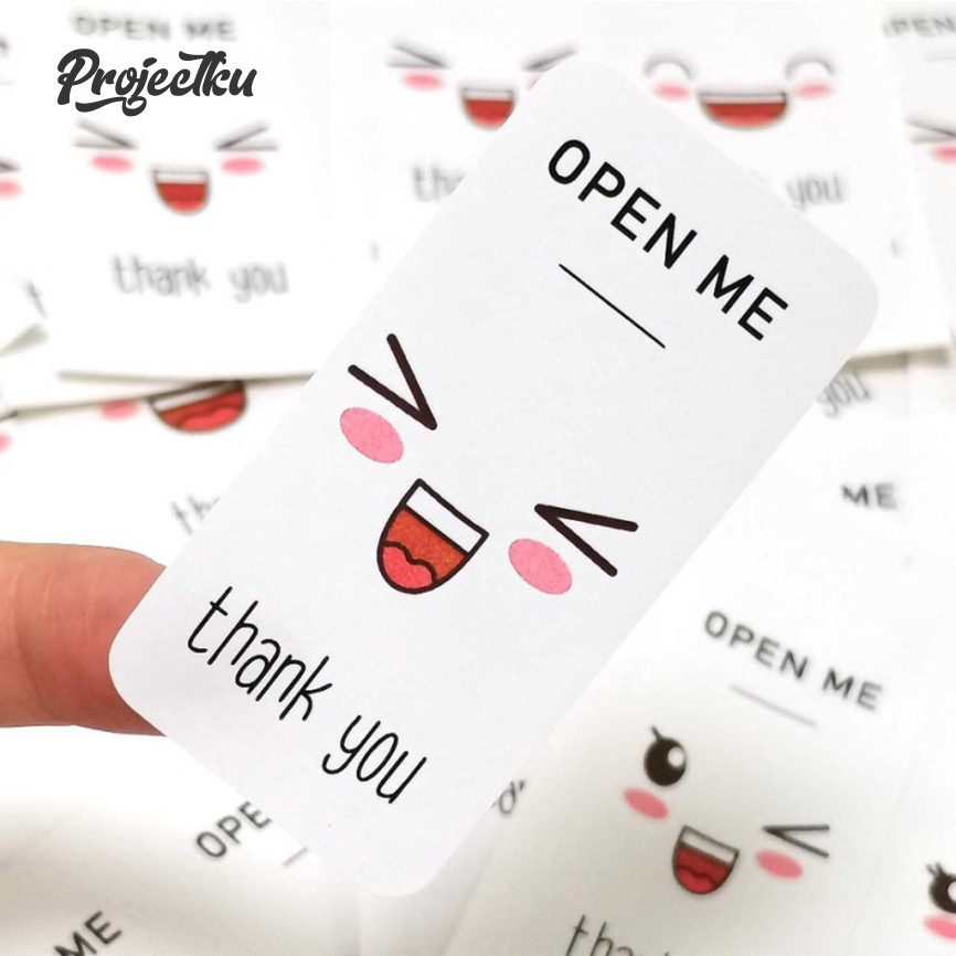 

48 pcs Stiker Label Open Me Thank You Have A Nice Day / Stiker Thank You For Your Order Open Me